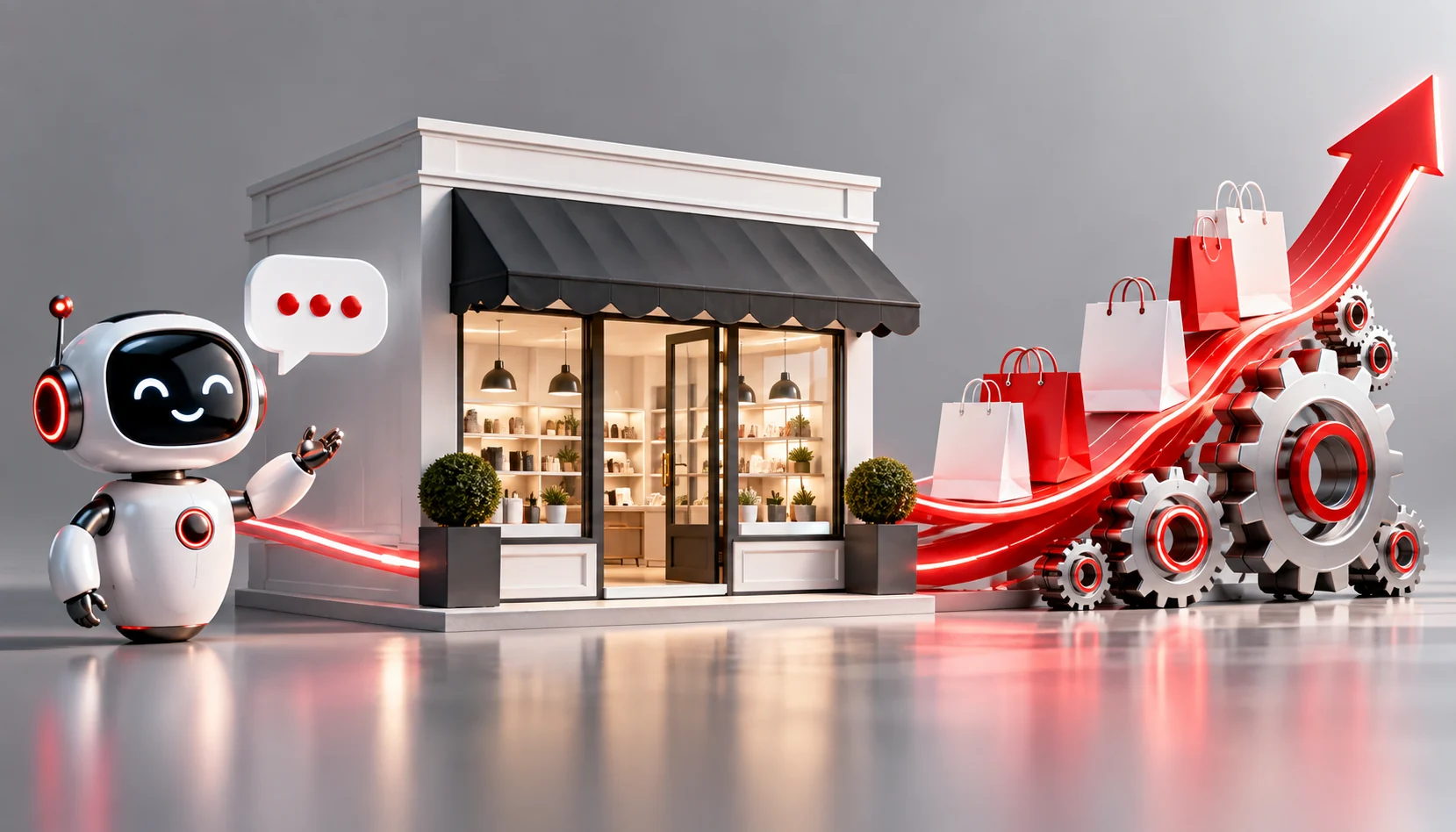 AI chatbot guiding customers through personalized recommendations for small businesses.
