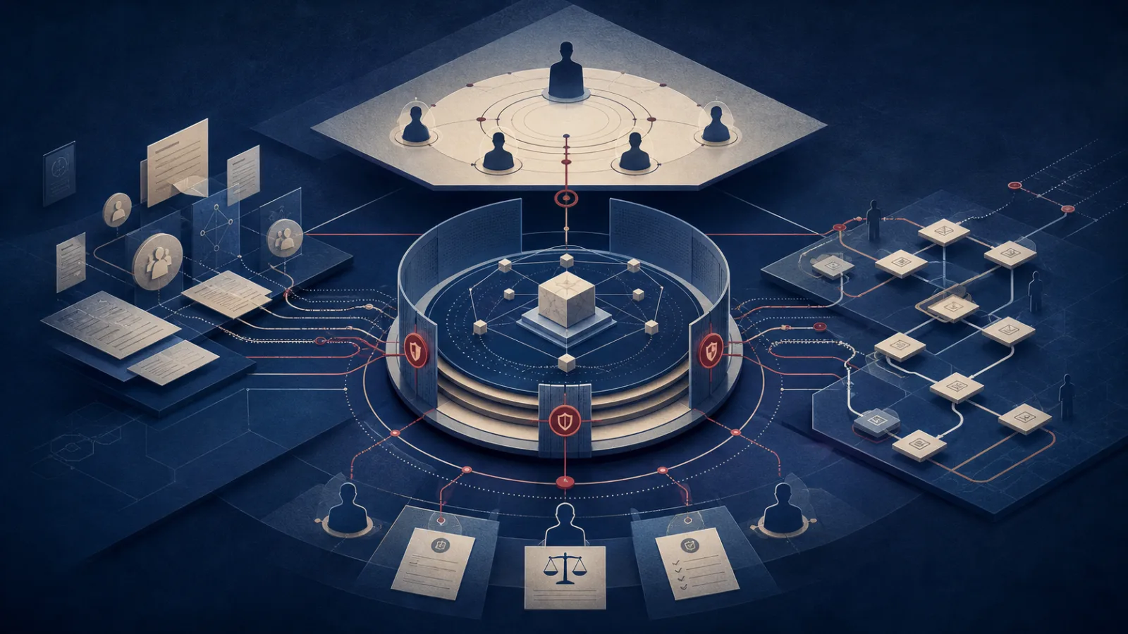 Organizational knowledge, governance, people, and workflows forming the foundation for responsible AI adoption.
