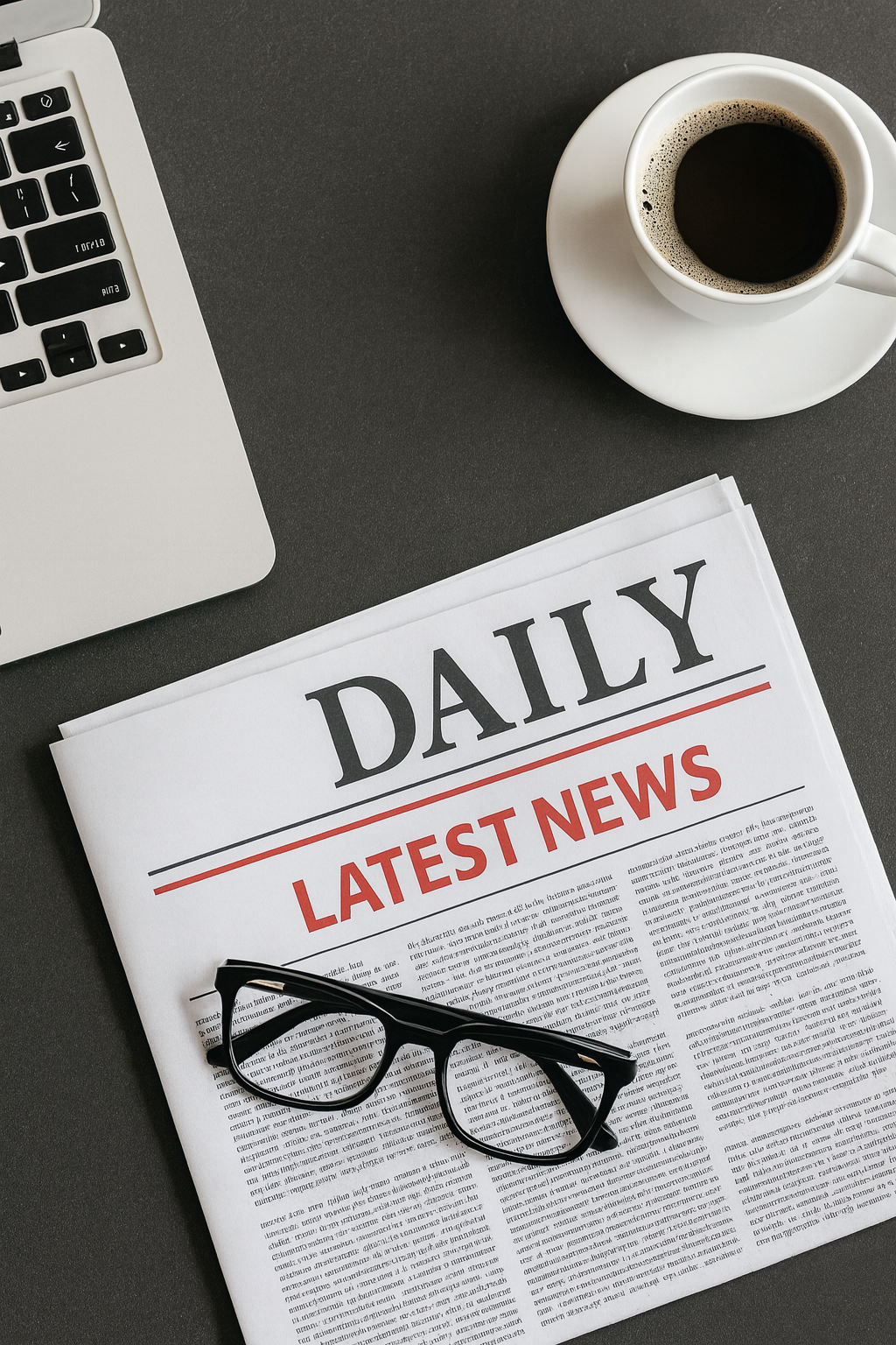 Newspaper on desk representing media coverage